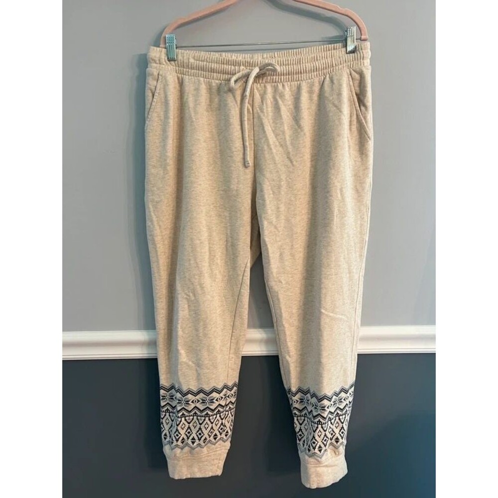 Vineyard Vines Fleece Sweatpant Joggers Cream Heathered Snowflake Women’s Large